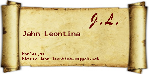 Jahn Leontina névjegykártya